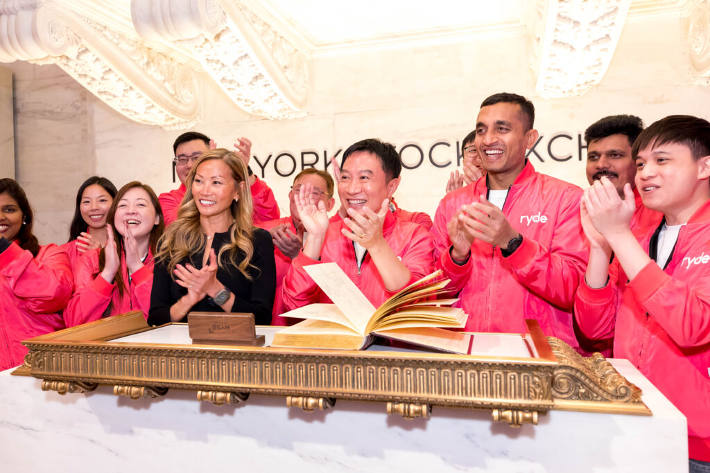 Ryde CEO and Founder Terence Zou rings the New York Stock Exchange Closing Bell on April 4, 2024 in celebration of its successful listing on the NYSE. Photo credits: NYSE
